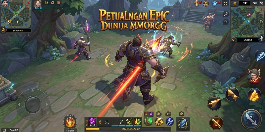 Tangkapan layar gameplay 5RT menunjukkan aksi seru dalam pertempuran MMORPG.