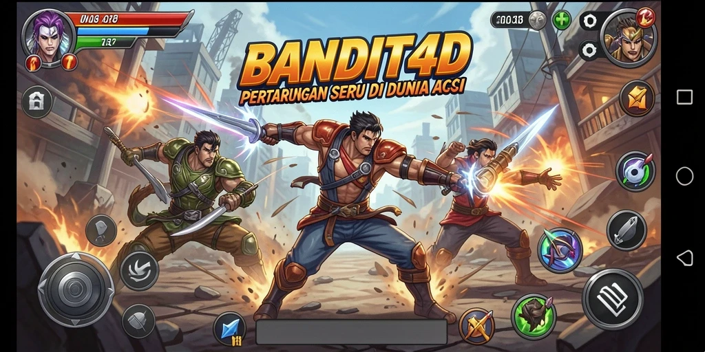 Tampilan seru gameplay action BANDIT4D yang penuh aksi.