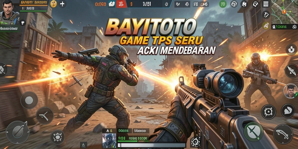 Screenshot gameplay <strong>BAYITOTO</strong> menampilkan aksi tembak-menembak yang intens dan mendebarkan.