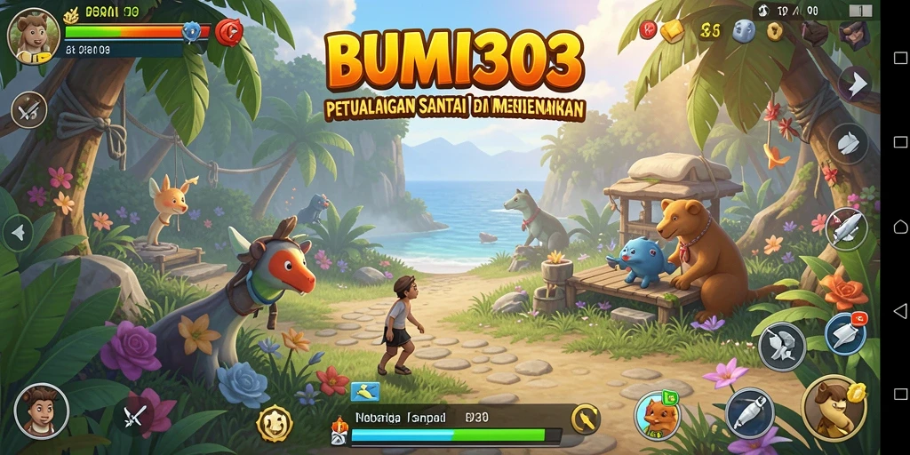 Tampilan gameplay santai BUMI303 yang menggembirakan.