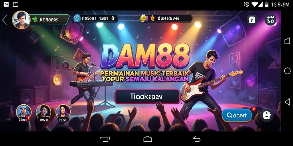 Tampilan gameplay <strong>DAM88</strong> dengan keseruan bermain musik secara interaktif.