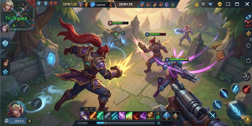 Tangkapan layar gameplay DEWI138 yang mendebarkan di arena MOBA.