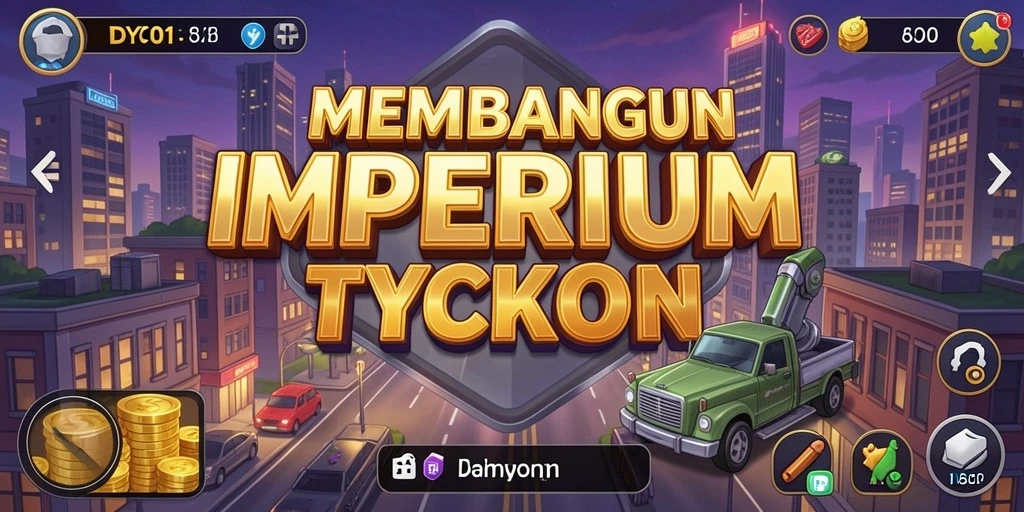 Tangkapan layar gameplay DY01 yang menunjukkan manajemen bisnis yang dinamis.