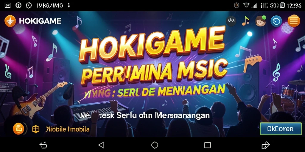 Tangkapan layar HOKIGAME menampilkan pengguna yang menikmati permainan musik dengan semangat.