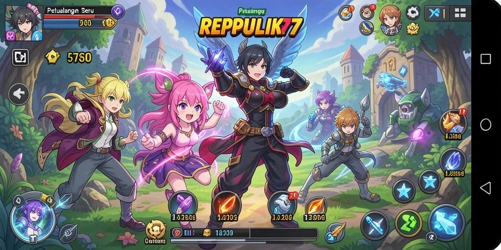 Tampilan dinamis dari gameplay seru di REPUBLIK77.