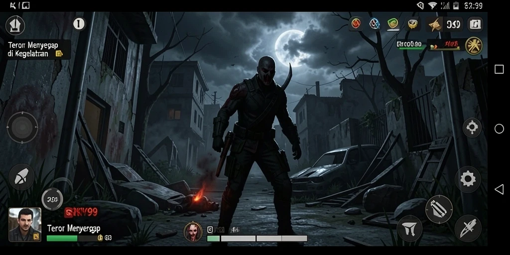 Tangkapan layar menegangkan dari gameplay horor SKY99.