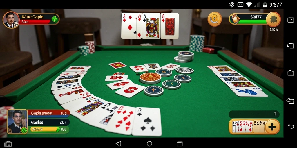 Screenshot gameplay SR877 yang menampilkan suasana permainan Gaple.