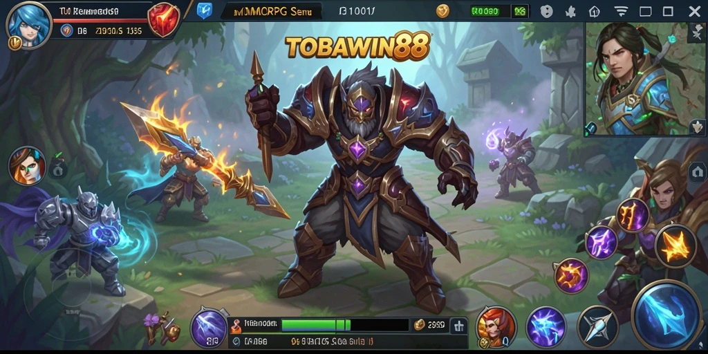 Screenshot TOBAWIN88 menampilkan petualangan seru dalam dunia MMORPG.
