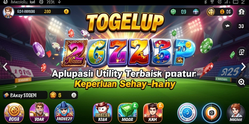 Screenshot tampilan utama TOGELUP yang menampilkan fitur-fitur utility.