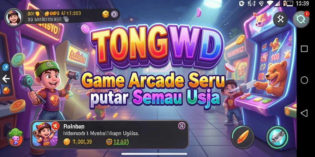Tampilan gameplay TONGWD yang dinamis dan penuh warna.