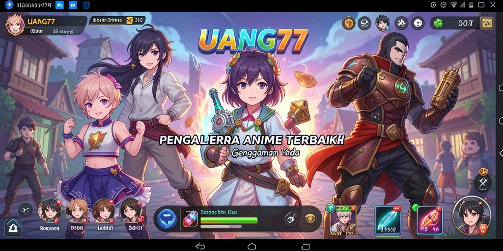 Tampilan gameplay UANG77 dengan karakter Anime yang menarik dan menawan.