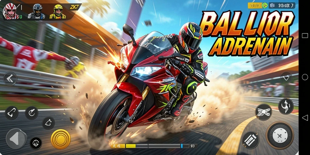 Gameplay seru ZK7 dengan motor balap yang menakjubkan.
